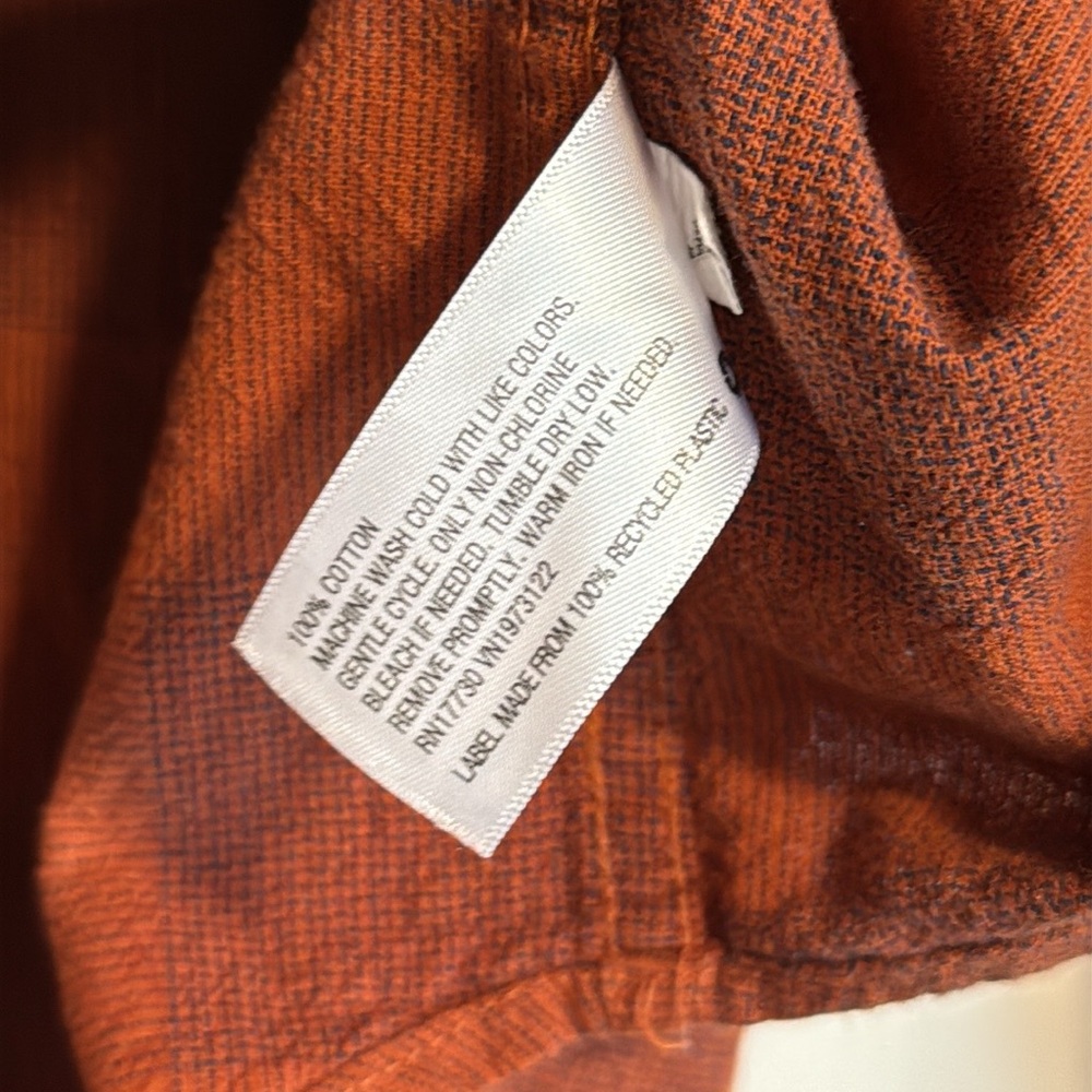 🖤 Universal Thread Orange and Black Checkered 100% Cotton Button Down - Picture 4 of 5